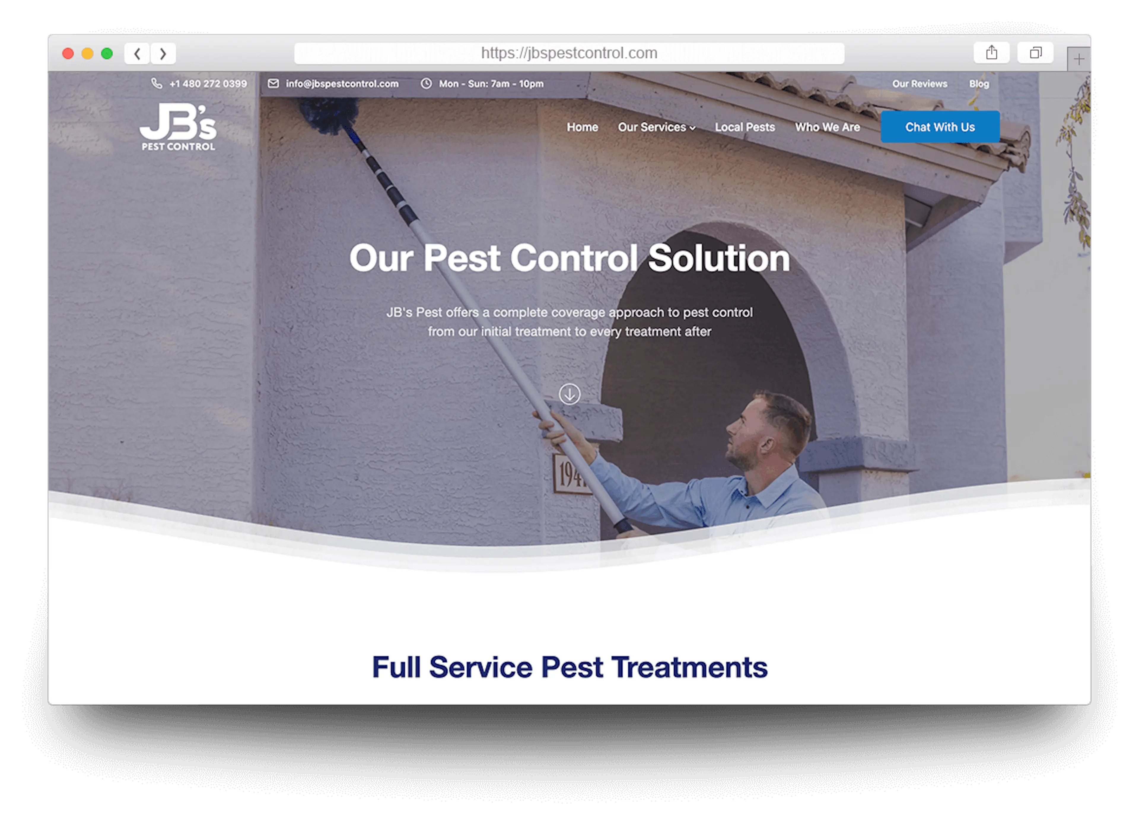 JB Pest Control Web Design